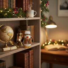 Laden Sie das Bild in den Galerie-Viewer, Pinguin aus Filz – handgefertigte Winter- &amp; Weihnachtsdeko mit Fernglas