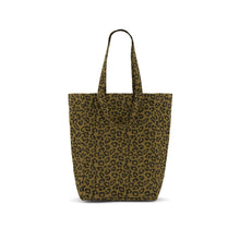 Laden Sie das Bild in den Galerie-Viewer, Leoparden Shopper Olive aus Baumwolle – Damen Strandtasche &amp; Canvas Tasche