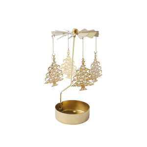 Teelicht-Spinner mit goldenem Weihnachtsbaum