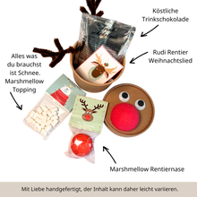 Laden Sie das Bild in den Galerie-Viewer, Rudi Rentier Dose mit Trinkschokolade und Marshmellows