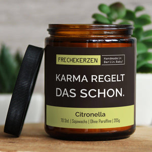Karma regelt das schon.| Handmade Geschenk Duftkerze