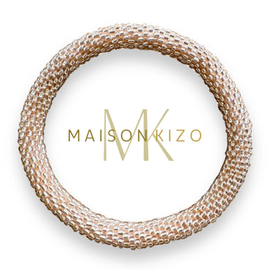 Nepalesisches Armband, Glas, rosa