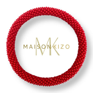 Nepalesisches Armband, Glas, rot