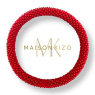 Nepalesisches Armband, Glas, rot