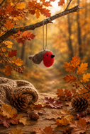 Rosie Rotkehlchen aus Filz – Handmade in Nepal 🍂