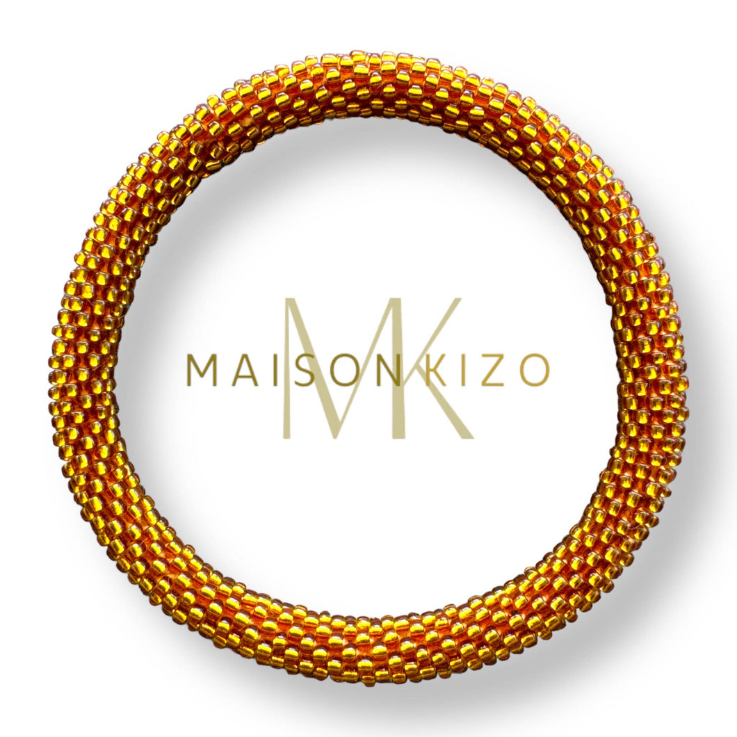Nepalesisches Armband, Glas, gold