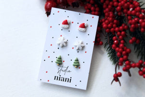 Weihnachtsohrringe, 3x Sets, Unikate