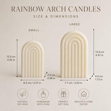 Laden Sie das Bild in den Galerie-Viewer, Rainbow Arch Kerze aus Sojawachs | Boho Dekokerzen - 2er Set