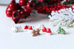 Weihnachtsohrringe, 3x Sets, Unikate