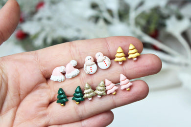 Xmas Ohrstecker, 3x Sets, Unikate