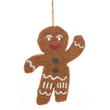 Laden Sie das Bild in den Galerie-Viewer, Handgefertigte Filz-anhänger Weihnachtsdekoration Lebkuchenmann