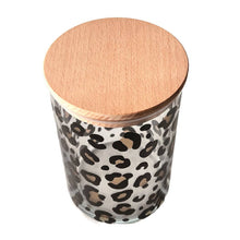 Laden Sie das Bild in den Galerie-Viewer, Vorratsglas mit Leoprint &amp; Buchenholzdeckel, 880 ml