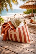 Bloomingville Bergamo Tasche aus Jute – Grosse, robuste Einkaufstasche bis 30 kg