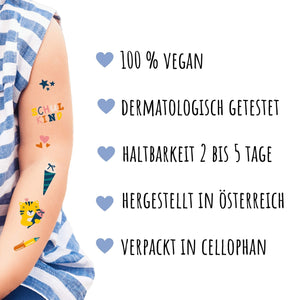 Kindertattoo Set Schulkind