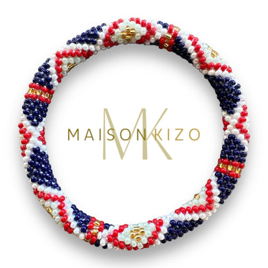 Glasperlen Armband - Red and blue