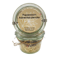 Papierstern Adventskalender im Weckglas
