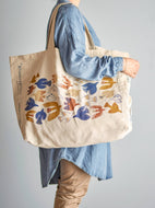 Bloomingville Jubiläumseinkaufstasche aus Baumwolle – Nachhaltige Stofftasche mit grafischem Design