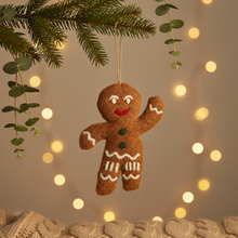 Laden Sie das Bild in den Galerie-Viewer, Handgefertigte Filz-anhänger Weihnachtsdekoration Lebkuchenmann