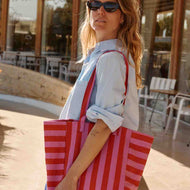 TASCHE ELISABETH STREIFEN ORCHIDEE / TOMATE