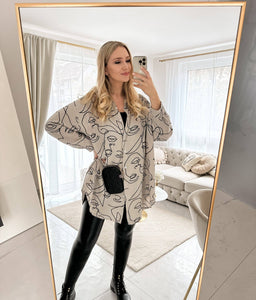 Oversized Musselin Bluse Face