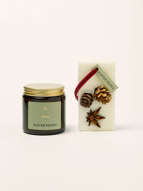 Weihnachtsgeschenkset Kerze + Kleiderschrankerfrischer