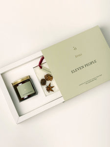 Weihnachtsgeschenkset Kerze + Kleiderschrankerfrischer