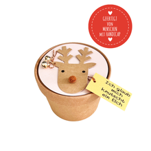 Laden Sie das Bild in den Galerie-Viewer, Rentierbecher mit Cappuccino-Bällchen – witziges Weihnachtsgeschenk