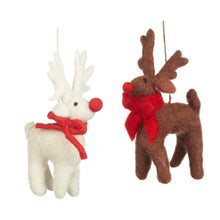 Laden Sie das Bild in den Galerie-Viewer, Rudolph Filzanhänger 2er-Set | Weihnachtsdeko
