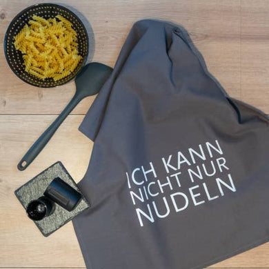 Geschirrtuch grau, ICH KANN NICHT NUR NUDELN