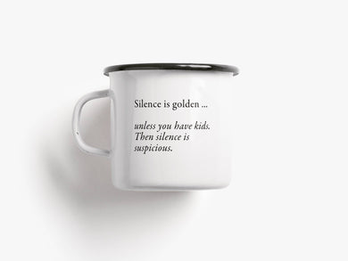 Tasse aus Emaille / Silence