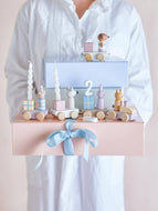 Bloomingville MINI Junaid Geburtstagszug – Geburtstagsdeko Kinder, FSC®100%, Pastell