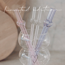 Laden Sie das Bild in den Galerie-Viewer, Strohhalme Bubble Heart - 3er Set - limited Edition