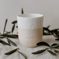 Steingut Tasse „Glücklich“ - handmade