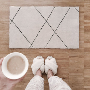 Waschbare Fussmatte Lines Creme 75×45 cm