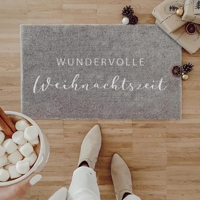 Waschbare Fussmatte -Wundervolle Weihnachtszeit - Grau