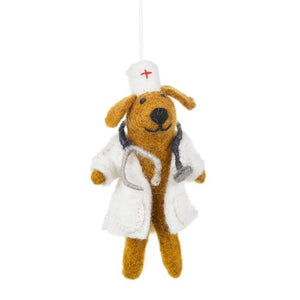 Arzt- Hund - Handgemacht - Filzfigur