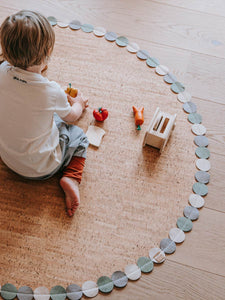 Kork Kinderteppich - Spielteppich - Kork - Loose Dots - Rund
