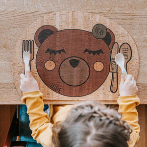 Kinder Tischset - Kork - Bär - Enjoying Bear