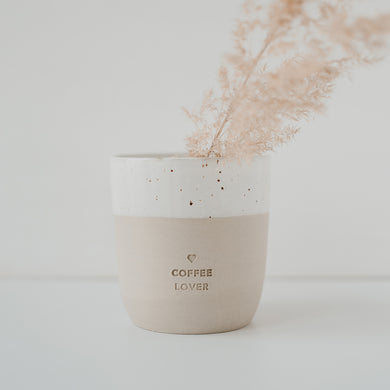Steingut Becher - Tasse - Coffee Lover - handmade