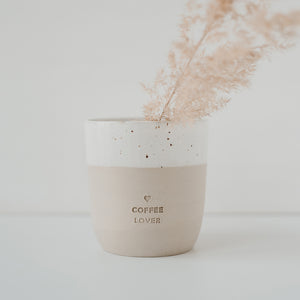 Steingut Becher - Tasse - Coffee Lover - handmade