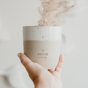 Steingut Becher - Tasse - Coffee Lover - handmade