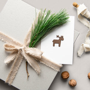 Weihnachtskarten mit Lederornamenten