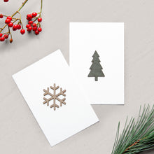 Laden Sie das Bild in den Galerie-Viewer, Weihnachtskarten mit Lederornamenten