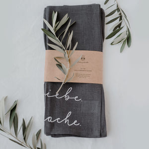 Geschirrtücher Set „Lebe, Liebe, Lache“