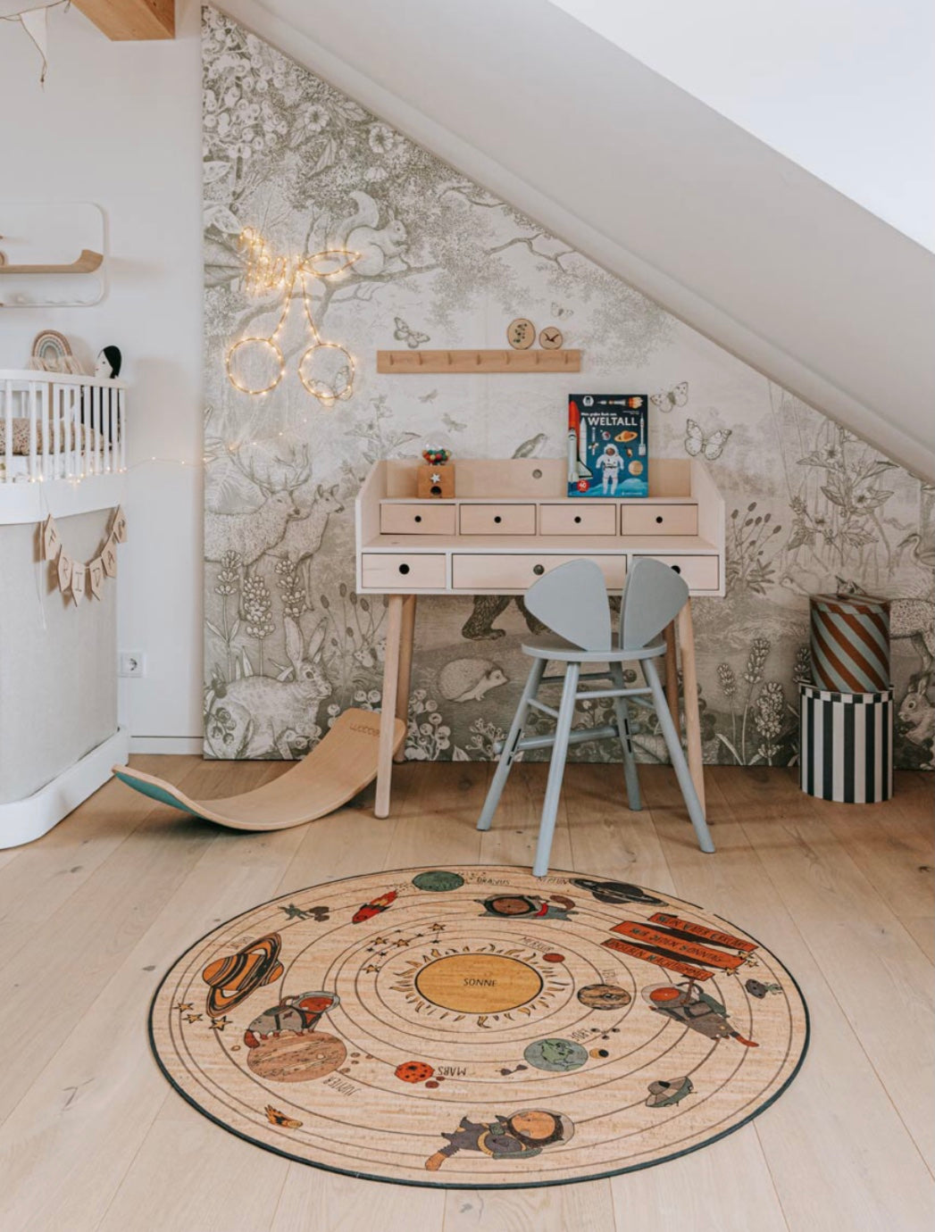 Kork Kinderteppich - Spielteppich - Up to Space - Rund