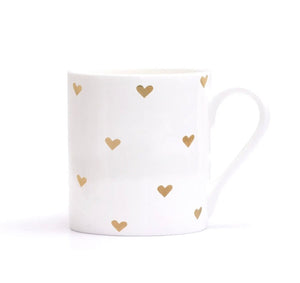 Keramik Tasse „Herz“ mit Echtgold
