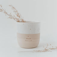 Steingut Becher - Tasse - Cozy Sunday - Handmade