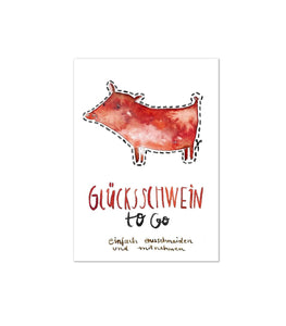 Postkarte "Glücksschwein“