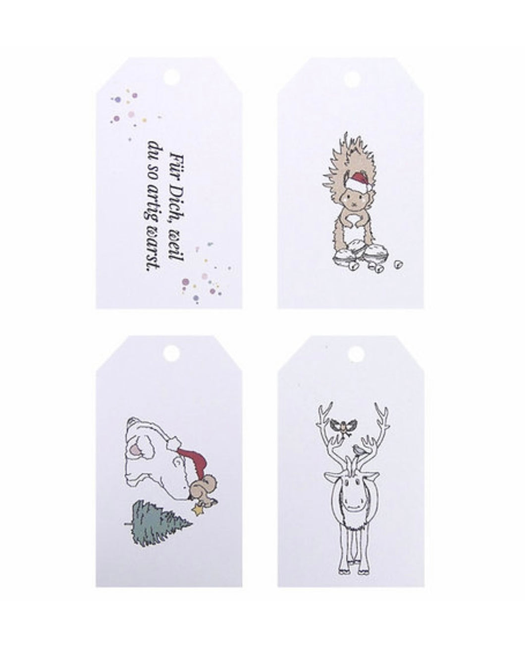 Geschenkanhänger 4er Set - Die Weihnachtstiere