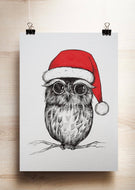 Postkarte Weihnachtseule
